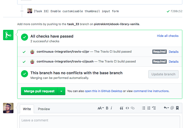 Continuous Integration part 2: Setting up Travis checks in Github