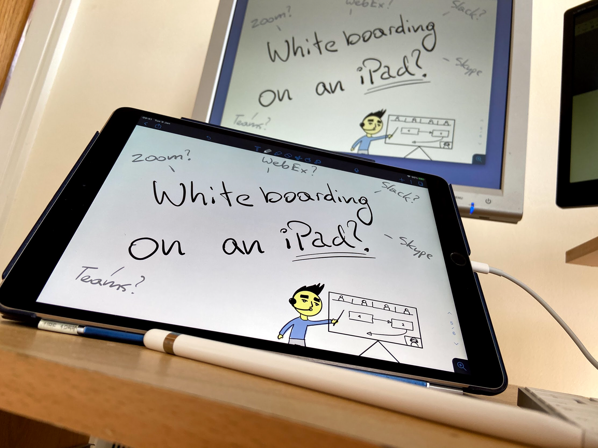 How to use an iPad as a whiteboard in Zoom?